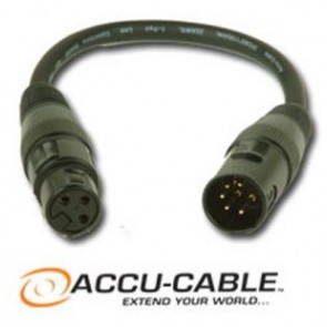 AC3PM5PFM - 3 Pin Male to 5 Pin Female XLR Cable Adaptor